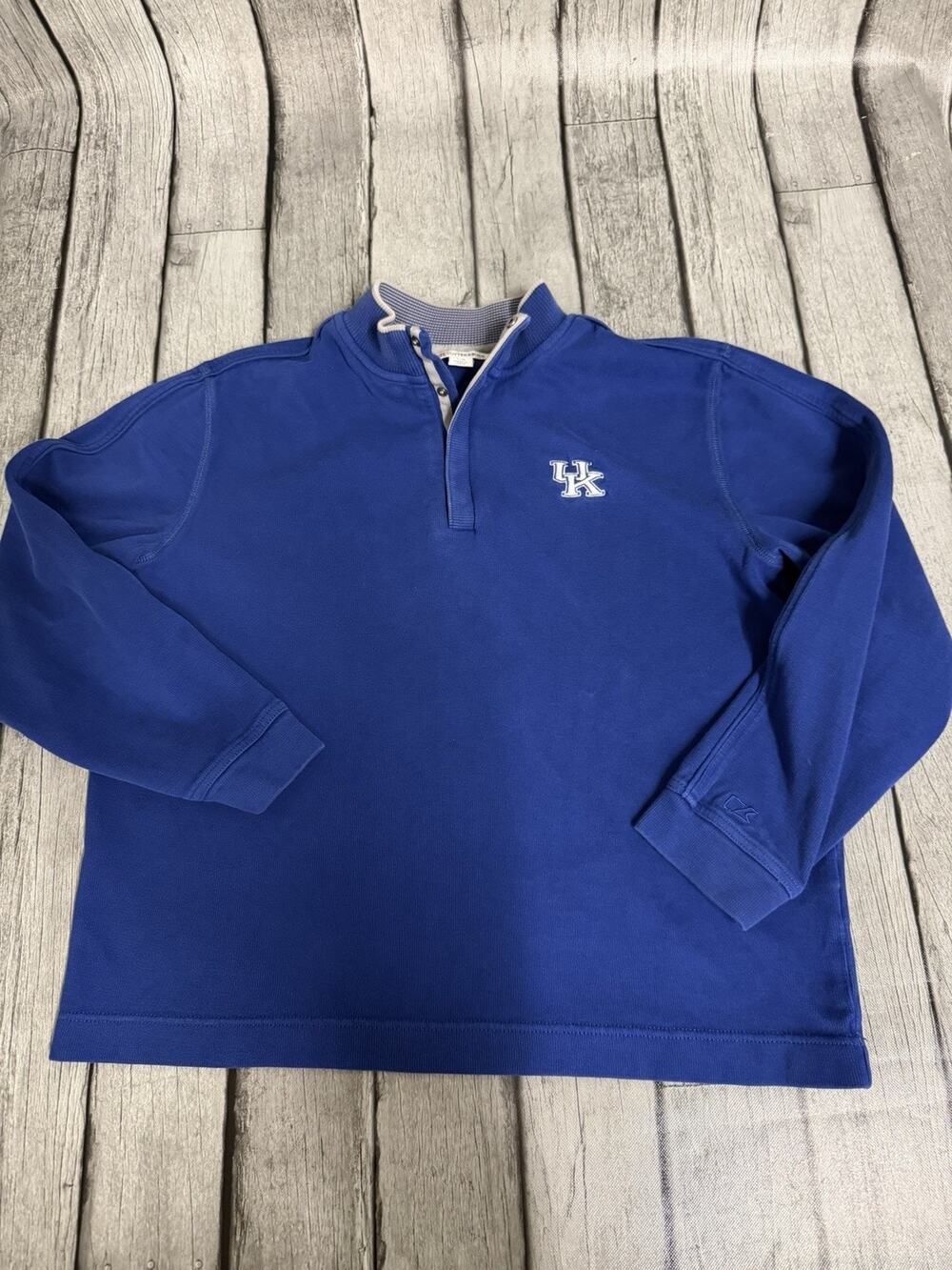 Men’s Cutter & Buck Kentucky Wildcats Quarter Snap Pullover Supima Cotton Large